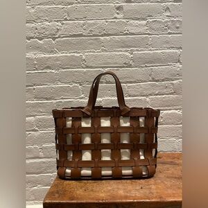 Trademark Brown and Cream Woven Tote Bag